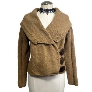 Ande Wear Hand Knit Wool Blend Boho Earthy Western Hippie Cozy Sweater jacket